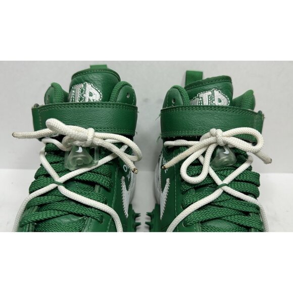 Nike Off-White x Air Force 1 SP Leather Mid Pine Green Men’s Size 8.5 dr0500-300 - Picture 3 of 9